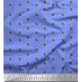 thumbnail image 1 of Soimoi Blue Cotton Voile Fabric Lines & Pickle Jar Kitchen Print Fabric by Yard 42 Inch Wide, 1 of 3