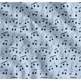 thumbnail image 1 of Soimoi Blue Cotton Voile Fabric Notes Musical Instrument Print Fabric by the Yard 56 Inch Wide, 1 of 7
