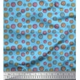 thumbnail image 1 of Soimoi Blue Cotton Voile Fabric Pie Food Print Fabric by Yard 42 Inch Wide, 1 of 3