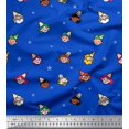thumbnail image 1 of Soimoi Blue Cotton Voile Fabric Star & Human Face Printed Craft Fabric by the Yard 42 Inch Wide, 1 of 3