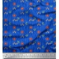 thumbnail image 1 of Soimoi Blue Cotton Voile Fabric Text & Dream Catcher Home Decor Print Fabric by the Yard 42 Inch Wide, 1 of 3