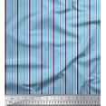 thumbnail image 1 of Soimoi Blue Cotton Voile Fabric Vertical Stripe Print Fabric by the Yard 42 Inch Wide, 1 of 3