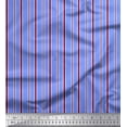 thumbnail image 1 of Soimoi Blue Cotton Voile Fabric Vertical Stripe Print Fabric by the Yard 42 Inch Wide, 1 of 3