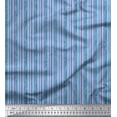 thumbnail image 1 of Soimoi Blue Cotton Voile Fabric Vertical Stripe Print Fabric by the Yard 42 Inch Wide, 1 of 3