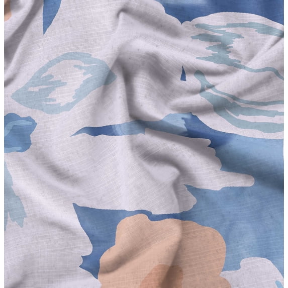 Soimoi Blue Fabric - By the Yard - 56 Inch Wide - Floral & Leaves Panel Material - Nature's Tapestry with Florals and Leaves in a Decorative Panel Printed Fabric