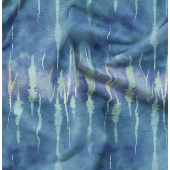 Soimoi Blue Fabric - By the Yard - 42 Inch Wide - Tie & Dye Fabric - Colorful and Bohemian Prints for Fashion and Crafts Printed Fabric