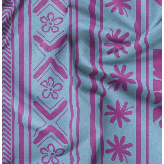 Soimoi Blue Fabric - By the Yard - 54 Inch Wide - Floral Panel Fabric - Timeless Elegance with a Stunning Floral Panel Design Printed Fabric