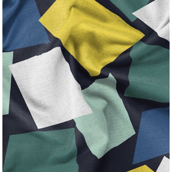 Soimoi Blue Fabric - By the Yard - 54 Inch Wide - Geometric Material - Artistic and Modern Patterns for Various Uses Printed Fabric
