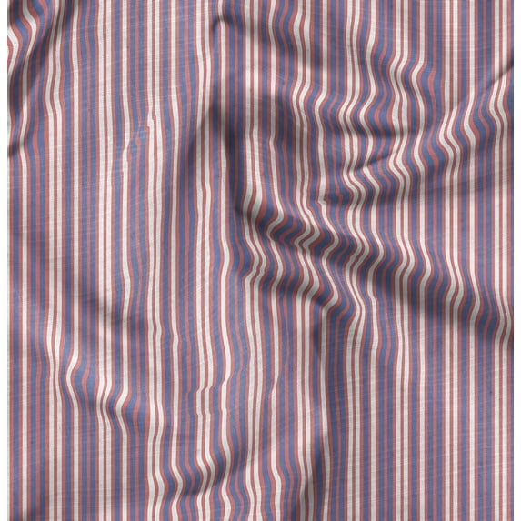 Soimoi Blue Fabric - By the Yard - 56 Inch Wide - Stripes - Timeless Appeal with Classic Stripes Printed Fabric