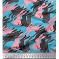 thumbnail image 1 of Soimoi Blue Georgette Viscose Fabric Bunny Rabbit Animal Print Sewing Fabric Yard 42 Inch Wide, 1 of 3