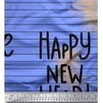 thumbnail image 1 of Soimoi Blue Georgette Viscose Fabric Stripe & Happy New Year Text Print Sewing Fabric Yard 42 Inch Wide, 1 of 3