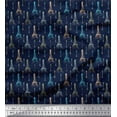 thumbnail image 1 of Soimoi Blue Georgette Viscose Fabric street lamp & Eiffel Tower Architectural Print Fabric by the Yard 42 Inch Wide, 1 of 3