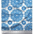 thumbnail image 1 of Soimoi Blue Heavy Canvas Fabric Artistic Floral Print Fabric by Yard 58 Inch Wide, 1 of 3
