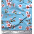 thumbnail image 1 of Soimoi Blue Heavy Canvas Fabric Blossom Floral Print Sewing Fabric Yard 58 Inch Wide, 1 of 3