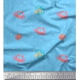 thumbnail image 1 of Soimoi Blue Heavy Canvas Fabric Dots & Crab Ocean Print Fabric by the Yard 58 Inch Wide, 1 of 3