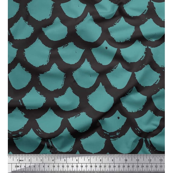 Soimoi Blue Heavy Canvas Fabric Fish Animal Skin Fabric Prints By Yard 58 Inch Wide