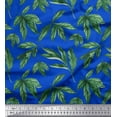thumbnail image 1 of Soimoi Blue Heavy Canvas Fabric Mango Leaves Print Fabric by the Yard 58 Inch Wide, 1 of 3