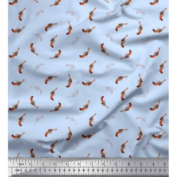 Soimoi Blue Heavy Canvas Fabric Print Sewing Fabric Yard 58 Inch Wide