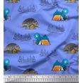 thumbnail image 1 of Soimoi Blue Heavy Satin Fabric Tent & Tree Nature Print Fabric by the Yard 54 Inch Wide, 1 of 1