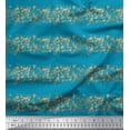 thumbnail image 1 of Soimoi Blue Japan Crepe Satin Fabric Lace Border Abstract Decor Fabric Printed Yard 42 Inch Wide, 1 of 3