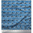 thumbnail image 1 of Soimoi Blue Moss Georgette Fabric Cookies,Glass & Heart Stripe Printed Craft Fabric by the Yard 42 Inch Wide, 1 of 1