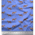 thumbnail image 1 of Soimoi Blue Moss Georgette Fabric Horse & Dot Animal Print Sewing Fabric Yard 44 Inch Wide, 1 of 3