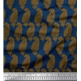 thumbnail image 1 of Soimoi Blue Poly Georgette Fabric Brown Paisley Print Sewing Fabric Yard 42 Inch Wide, 1 of 1