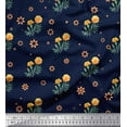 thumbnail image 1 of Soimoi Blue Poly Georgette Fabric Marigold Floral Print Fabric by Yard 42 Inch Wide, 1 of 3