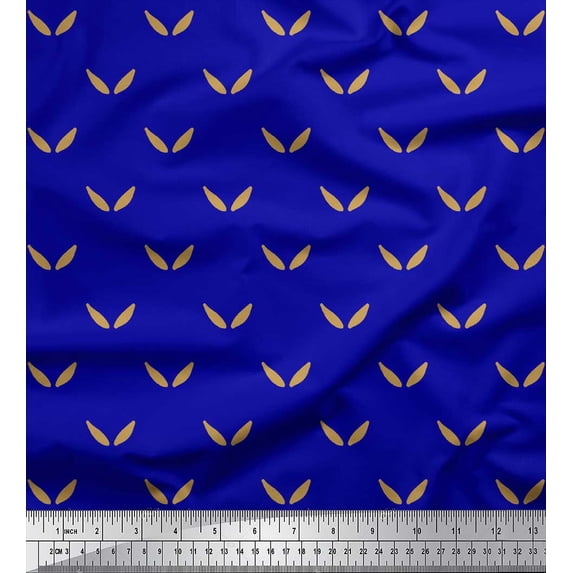 Soimoi Blue Rayon Crepe Fabric Brush Stroke Abstract Decor Fabric Printed Yard 46 Inch Wide