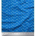 thumbnail image 1 of Soimoi Blue Rayon Crepe Fabric Dot & Bulb Home Decor Printed Craft Fabric by the Yard 46 Inch Wide, 1 of 3