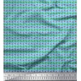 thumbnail image 1 of Soimoi Blue Rayon Crepe Fabric Leaves & Turnip Vegetable Fabric Prints By Yard 46 Inch Wide, 1 of 3