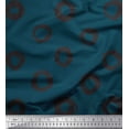 thumbnail image 1 of Soimoi Blue Rayon Crepe Fabric Line & Circle Geometric Print Fabric by the Yard 46 Inch Wide, 1 of 3