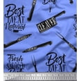 thumbnail image 1 of Soimoi Blue Rayon Crepe Fabric Text & Knife Kitchen Print Fabric by the Yard 46 Inch Wide, 1 of 3