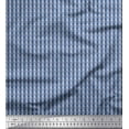 thumbnail image 1 of Soimoi Blue Rayon Fabric Artistic Floral & Stripe Printed Craft Fabric by the Yard 56 Inch Wide, 1 of 3