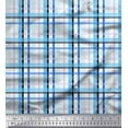 thumbnail image 1 of Soimoi Blue Rayon Fabric Gingham Check Fabric Prints By Yard 56 Inch Wide, 1 of 1