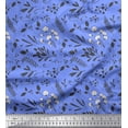thumbnail image 1 of Soimoi Blue Silk Fabric Berries & Leaves Print Fabric by The Yard 44 Inch Wide, 1 of 3
