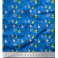 thumbnail image 1 of Soimoi Blue Silk Fabric Coffee Machine & Jug Kitchen Print Sewing Fabric Yard 42 Inch Wide, 1 of 3