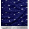 thumbnail image 1 of Soimoi Blue Silk Fabric Heart & Love Text Fabric Prints By Yard 42 Inch Wide, 1 of 3