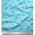 thumbnail image 1 of Soimoi Blue Silk Fabric Ribbon & Gift Box Party Decor Fabric Printed Yard 42 Inch Wide, 1 of 3