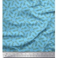 thumbnail image 1 of Soimoi Blue Silk Fabric Seal Leaves Decor Fabric Printed Yard 44 Inch Wide, 1 of 3