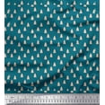 thumbnail image 1 of Soimoi Blue Velvet Fabric Christmas Tree Print Fabric by the Yard 58 Inch Wide, 1 of 3