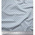 thumbnail image 1 of Soimoi Blue Velvet Fabric Quaterfoil Damask Printed Craft Fabric by the Yard 58 Inch Wide, 1 of 3
