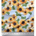 thumbnail image 1 of Soimoi Blue Viscose Chiffon Fabric Leaves & Sunflower Floral Fabric Prints By Yard 42 Inch Wide, 1 of 3
