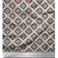 thumbnail image 1 of Soimoi Blue Viscose Chiffon Fabric Square & Triangle Geometric Print Sewing Fabric Yard 42 Inch Wide, 1 of 3