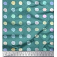 thumbnail image 1 of Soimoi Blue polyester Crepe Fabric Circle Geometric Printed Craft Fabric by the Yard 52 Inch Wide, 1 of 3