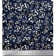 thumbnail image 1 of Soimoi Blue polyester Crepe Fabric Scroll Abstract Print Fabric by the Yard 52 Inch Wide, 1 of 3