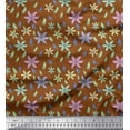 thumbnail image 1 of Soimoi Brown Cotton Cambric Fabric Print Feather Print Fabric by Yard 42 Inch Wide, 1 of 3
