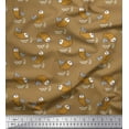 thumbnail image 1 of Soimoi Brown Cotton Cambric Fabric Waves & Fish Ocean Printed Craft Fabric by the Yard 42 Inch Wide, 1 of 1