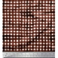 thumbnail image 1 of Soimoi Brown Cotton Duck Fabric Check Check Decor Fabric Printed Yard 42 Inch Wide, 1 of 3