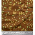 thumbnail image 1 of Soimoi Brown Cotton Duck Fabric Clover Floral Printed Fabric 1 Yard 42 Inch Wide, 1 of 1